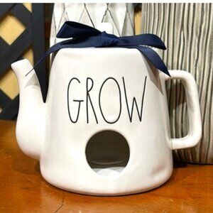 Rae Dunn by Magenta Grow Ceramic Teapot Birdhouse With Bow NWOT